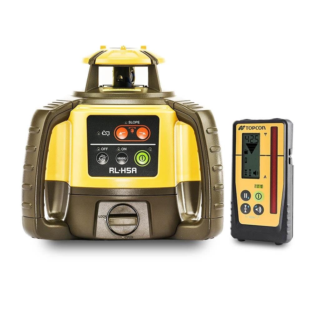 Topcon 1021200-10 RL-H5A Rechargeable Red Beam Self-Levelling Rotary Grade Laser Level Kit with LS-100D Receiver