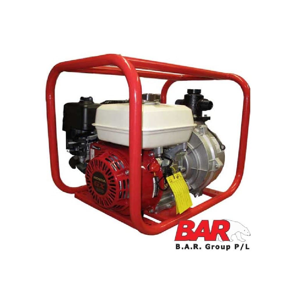 BAR 124 HP20651-H 2" 6.5HP Single Impeller Honda GX200 Petrol High Pressure Fire Fighter Water Pump