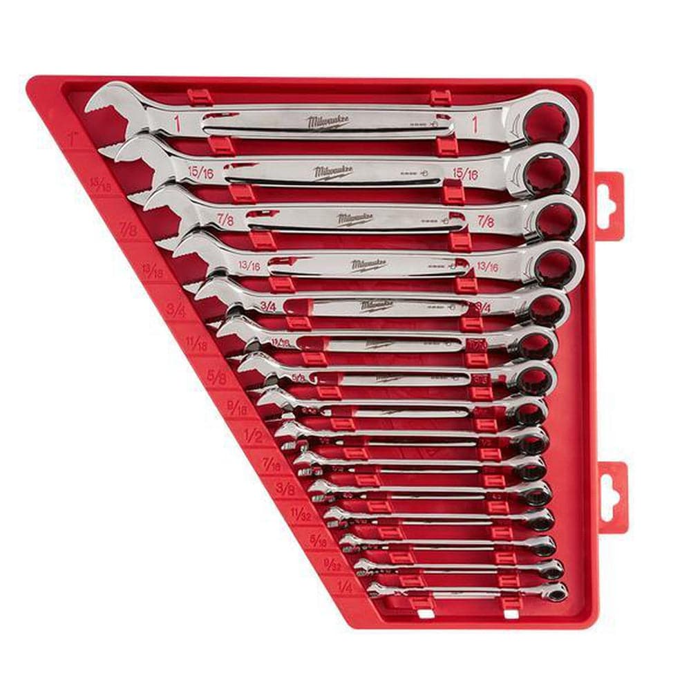 Milwaukee 48229416 15 Piece SAE Open End Combination Ratchet Spanner Set