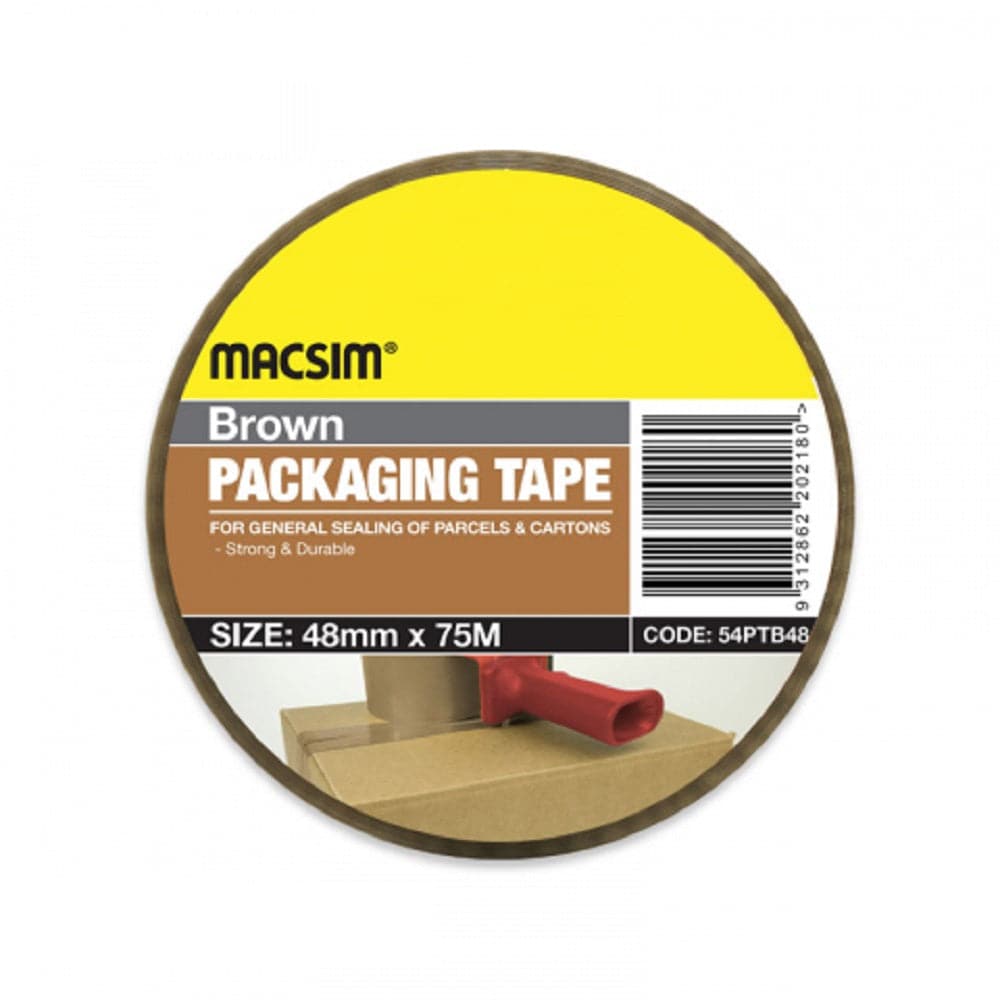 Macsim 54PTB36 36mm x 75mm Brown Packing Tape