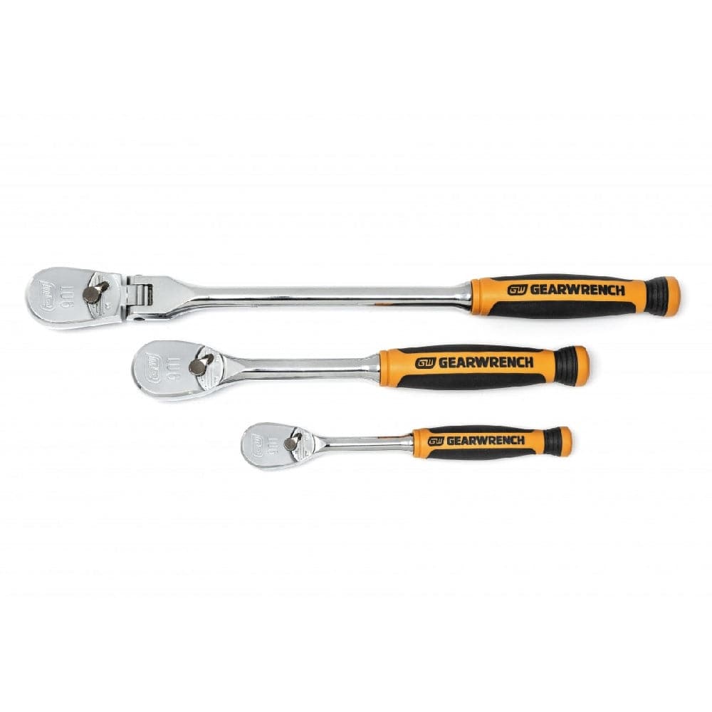 GearWrench 81203T 3 Piece 90T Cushion Grip Flex Head Ratchet Set