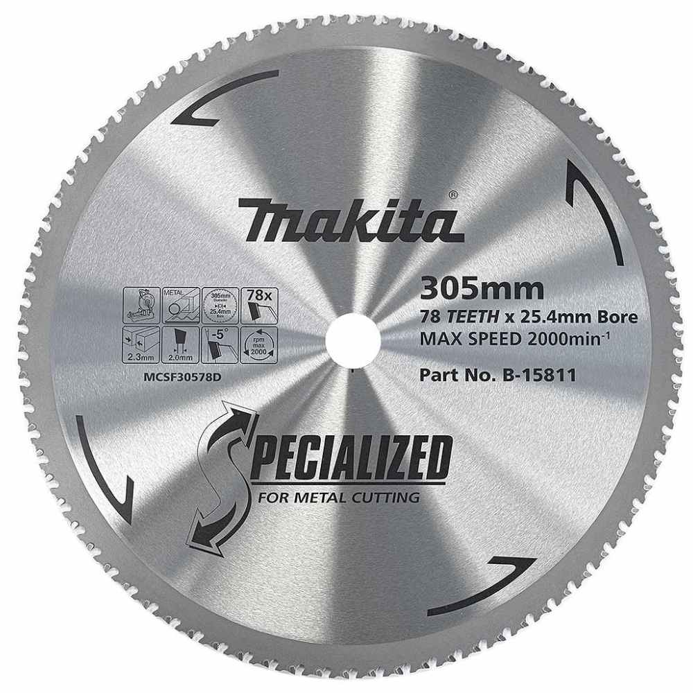 Makita B-15805 305mm x 25.4mm x 60T Standard Cold Metal Cutting TCT Saw Blade