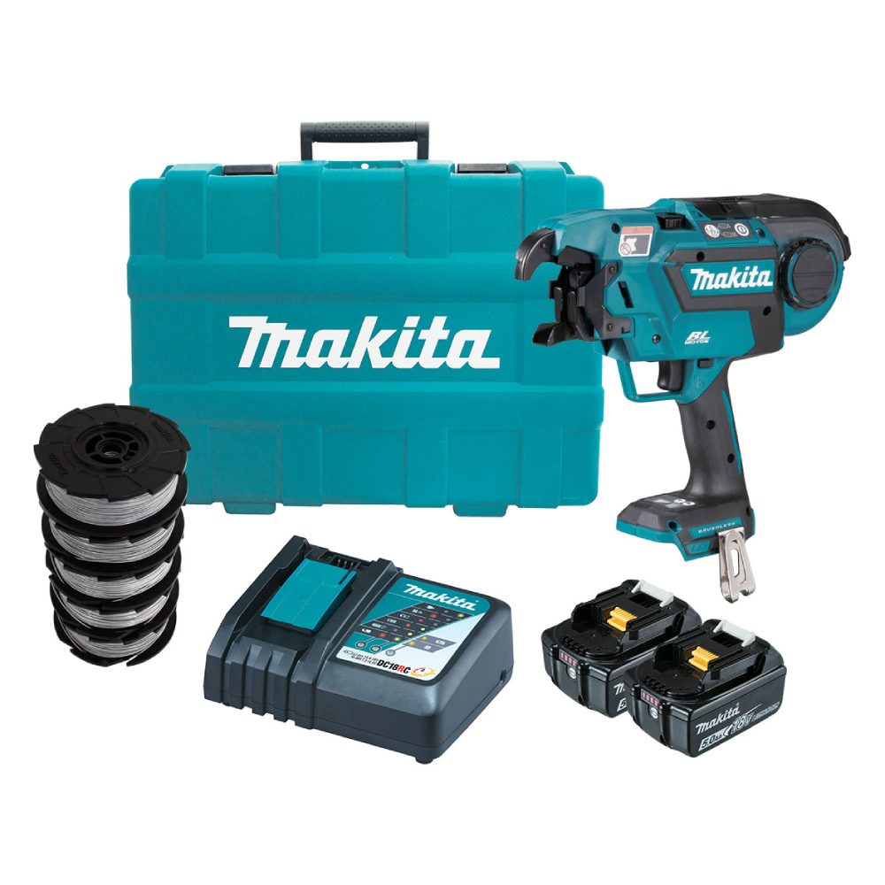 Makita DTR181RTX1 18V 5.0Ah 0.8mm Large LXT Cordless Brushless Rebar Tying Tool Kit