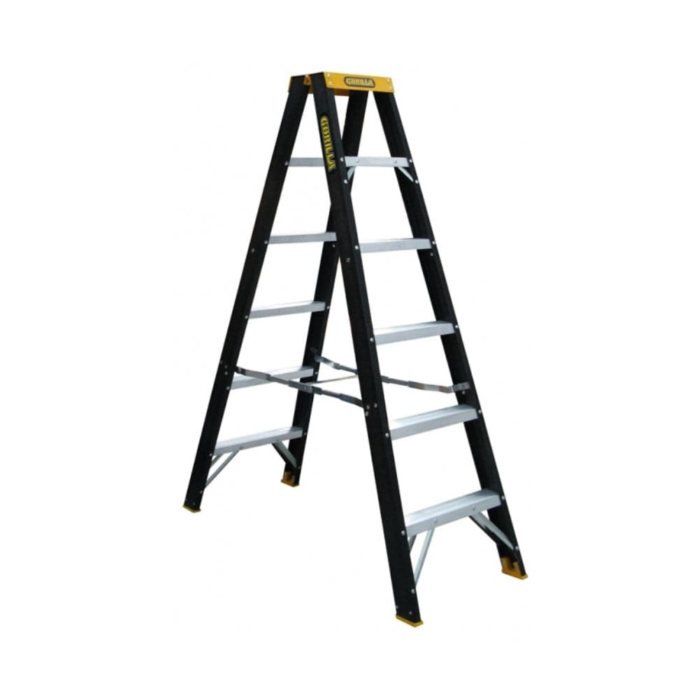 Gorilla FSM006-C 1.8m (6ft) 120kg 6-Step Industrial Fibreglass Double Sided Step Ladder