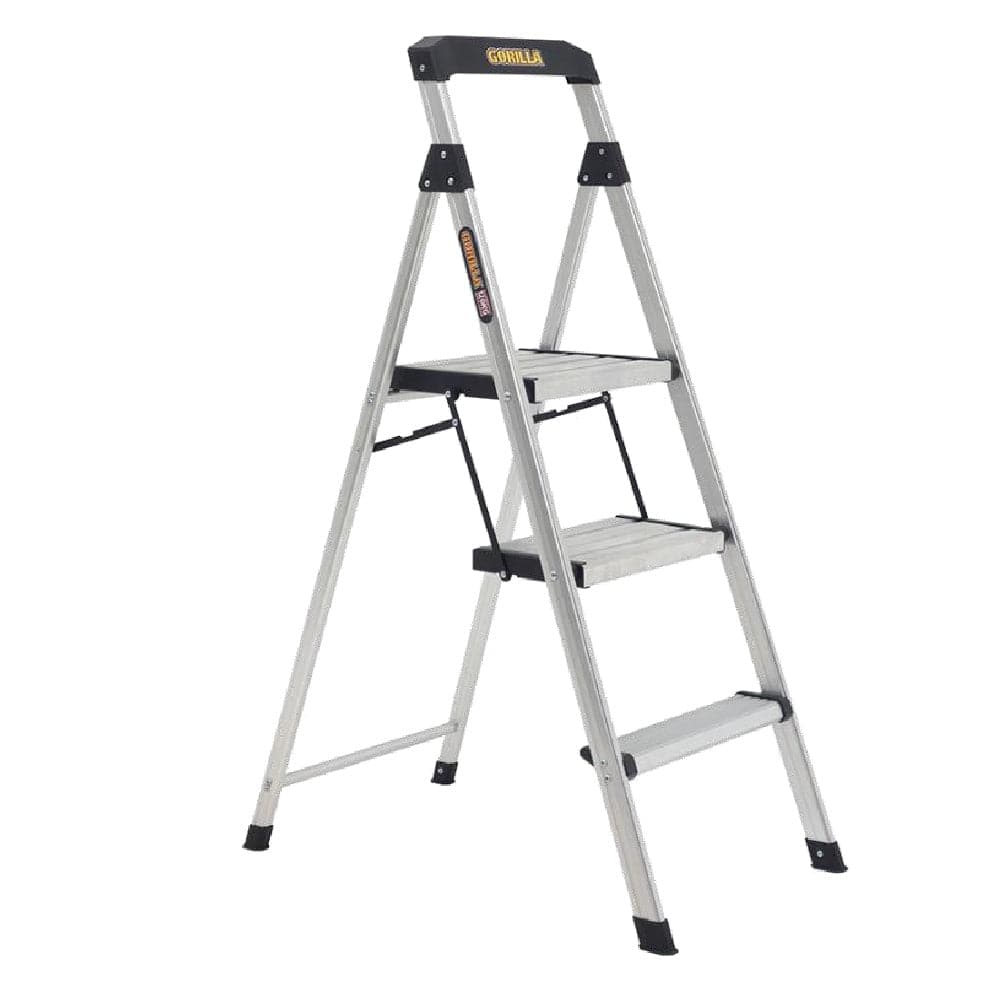 Gorilla GOR-3TT 120kg Domestic 3-Step Single Sided Aluminium Household Ladder