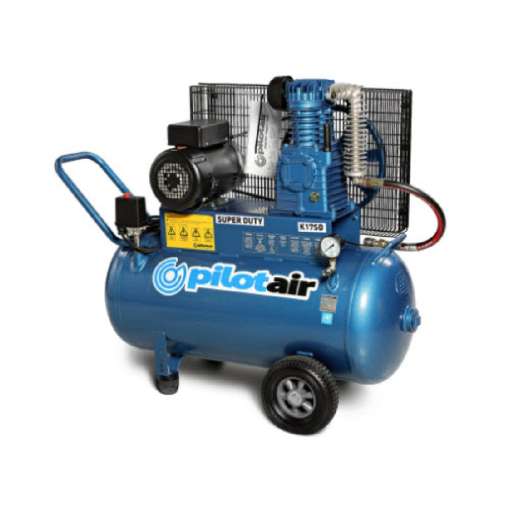 Pilot Air K17SD 240V 1.8kW 2.25HP 100L 205 L/M FAD K Series Twin Cylinder Reciprocating Air Compressor with Italian Pump