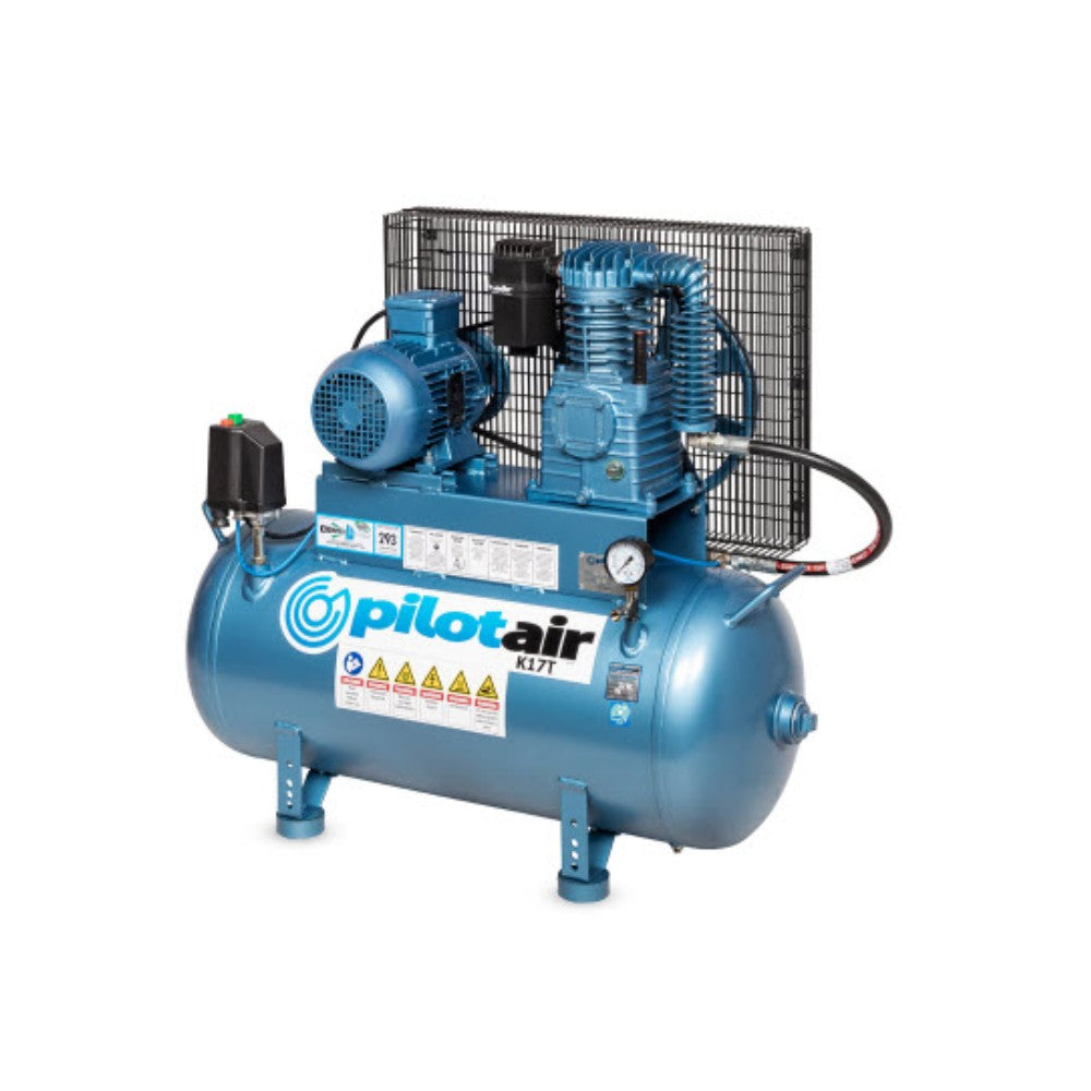 Pilot Air K17T 2.2KW/3HP 100L 3-Phase K Series Industrial Reciprocating Air Compressor