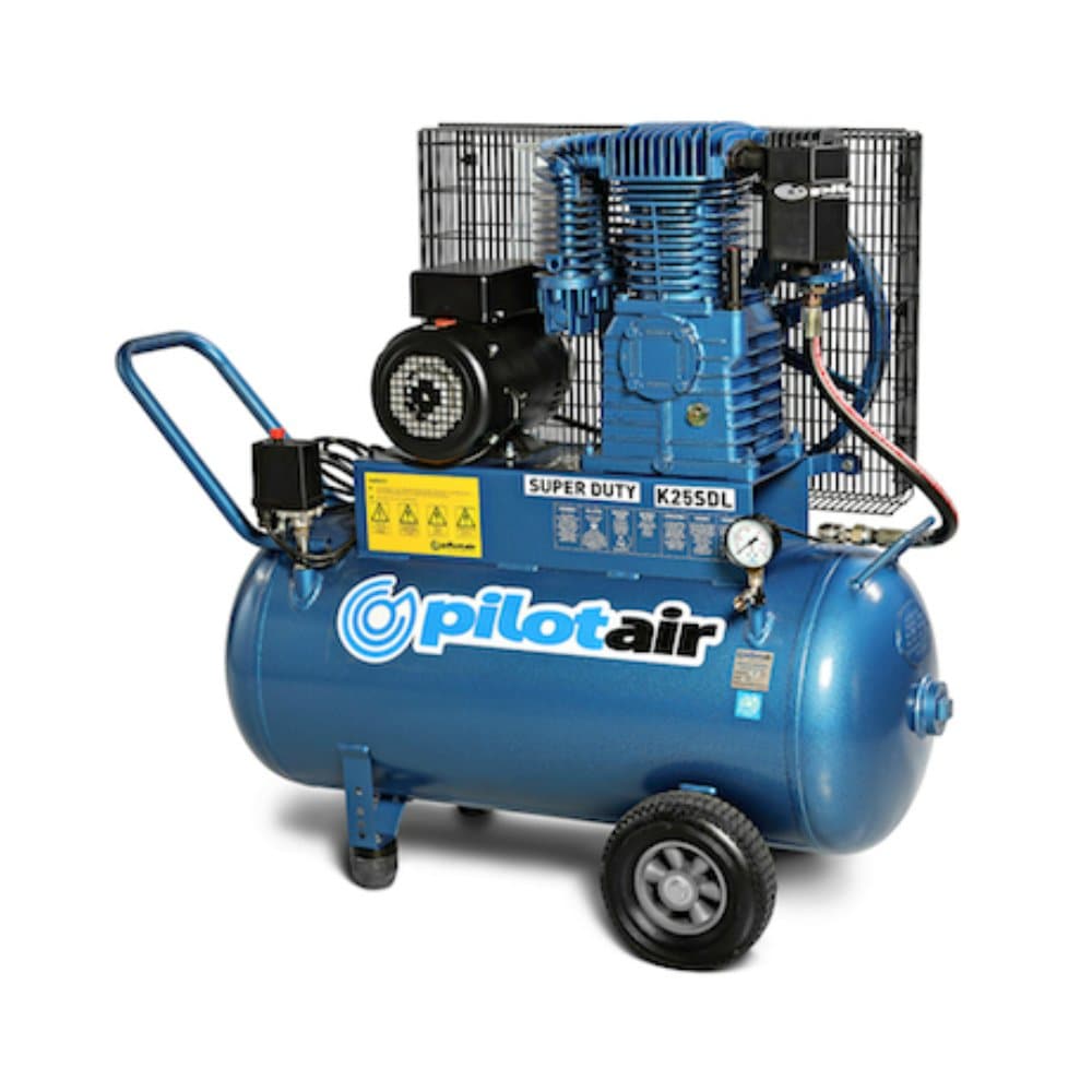 Pilot Air K25SDL 240V 2.2kW 3HP 100L 289 L/M FAD Classic K Series Twin Cylinder Reciprocating Air Compressor with Italian Pump