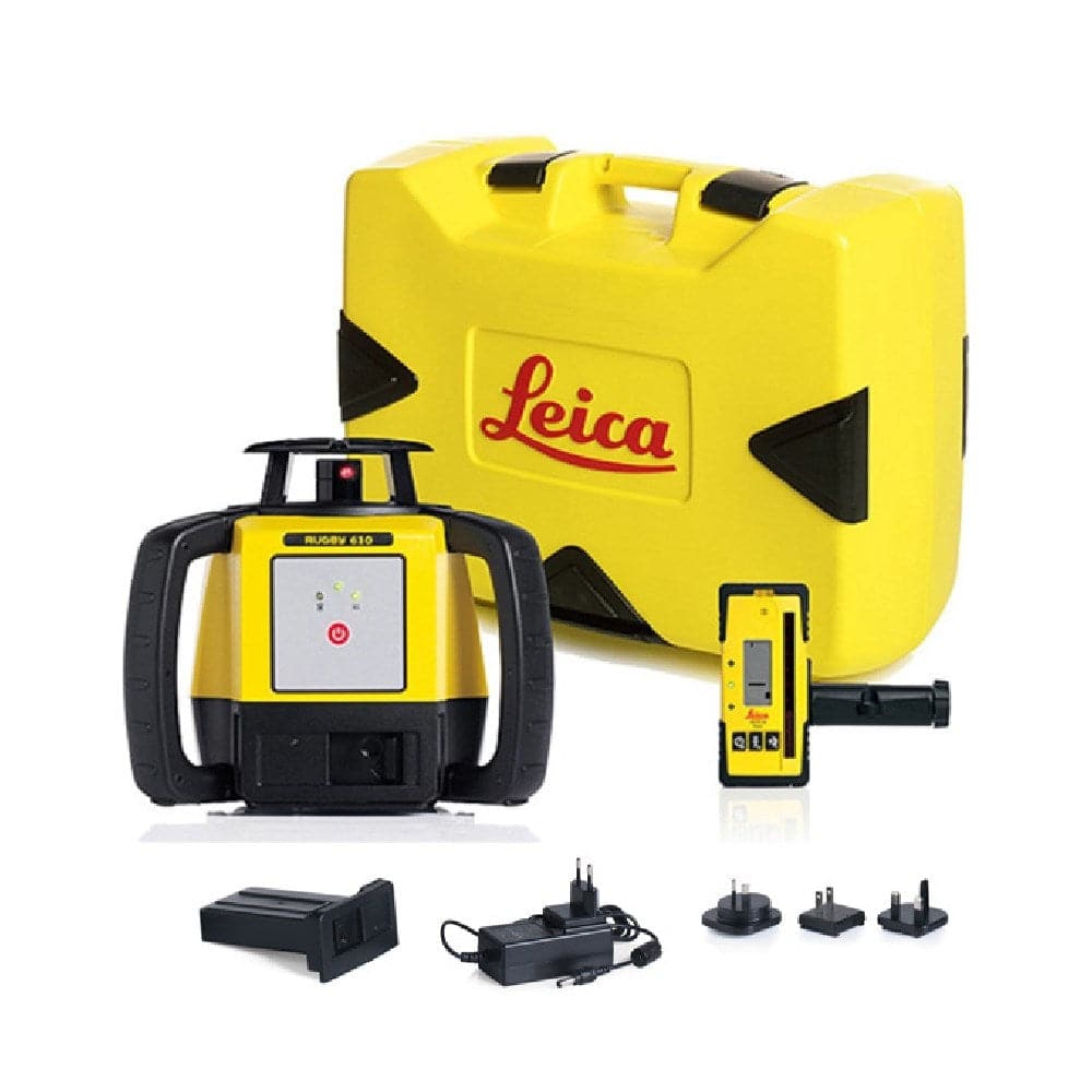 Leica LG6011150R Rugby 610 Laser Level with RodEye 120 Rechargeable Kit