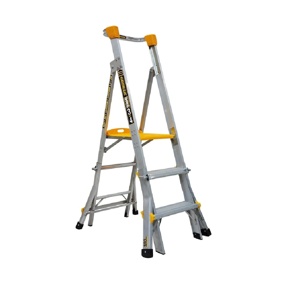 Gorilla PL0304-HD 0.9m-1.2m 180kg Aluminium Heavy Duty Adjustable Platform Ladder