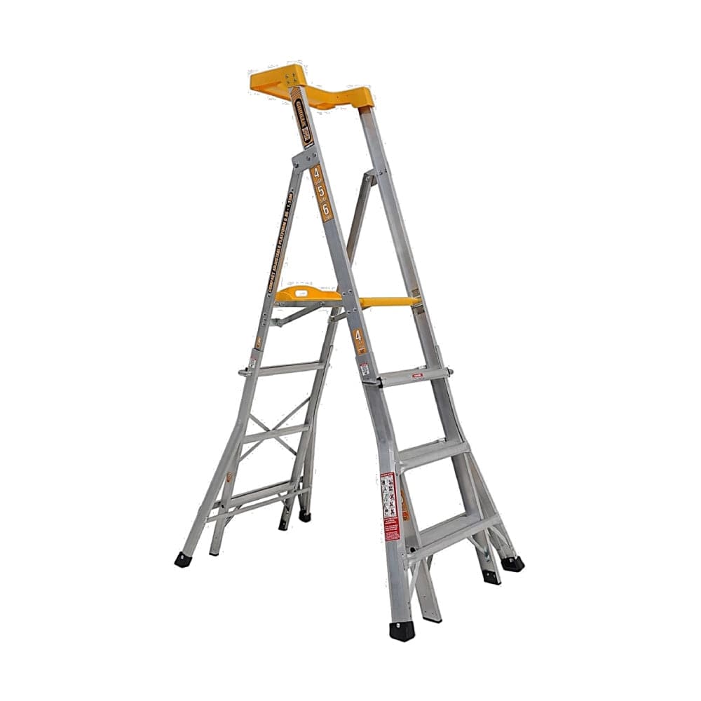 Gorilla RPL0406-I 1.15m-1.75m 150kg Aluminum Lightweight Adjustable Platform Ladder