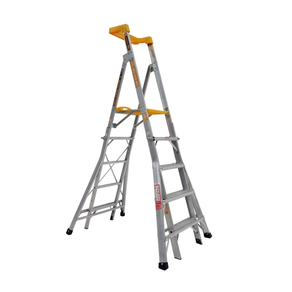 Gorilla RPL0508-I 1.45 - 2.35m 150kg Aluminum Lightweight Adjustable Platform Ladder