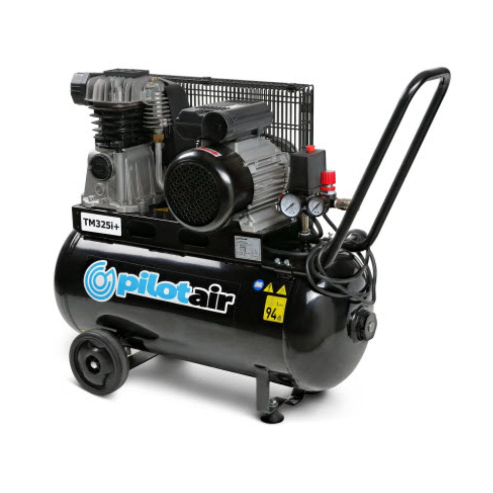 Pilot Air TM325+ 240V 1.8kW 2.25HP 50L 196 L/M FAD Trade Master Twin Cylinder Portable Reciprocating Air Compressor