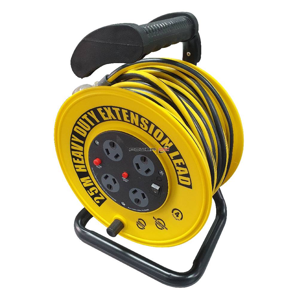 Ultracharge UR240/25R 25m 10A Extension Power Cord Reel 4 x 10A Sockets