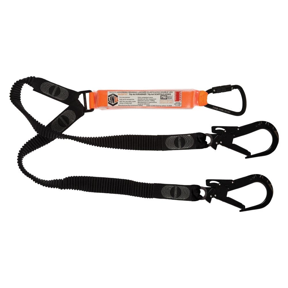 LINQ WLE2KTST 1.85m Elite Double Leg Elasticated Lanyard with KT & ST Hardware