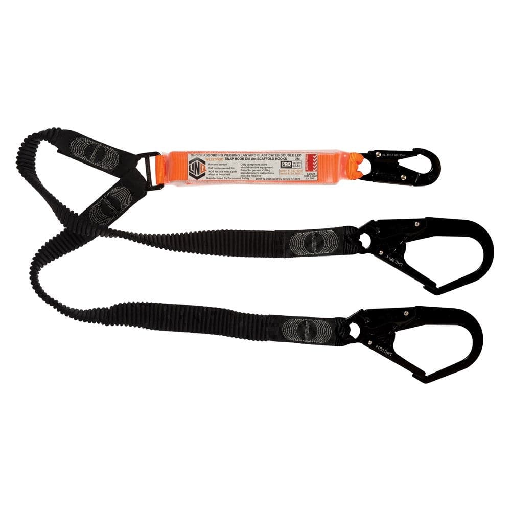 LINQ WLE2SNSD 1.85m Elite Double Leg Elasticated Lanyard with SN & SD Hardware