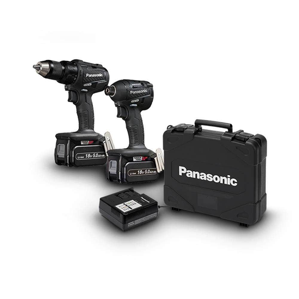 Panasonic EYC217LJ2G57 2 Piece 14.4V & 18V Dual Voltage Brushless Cordless Drill & Driver Combo Kit