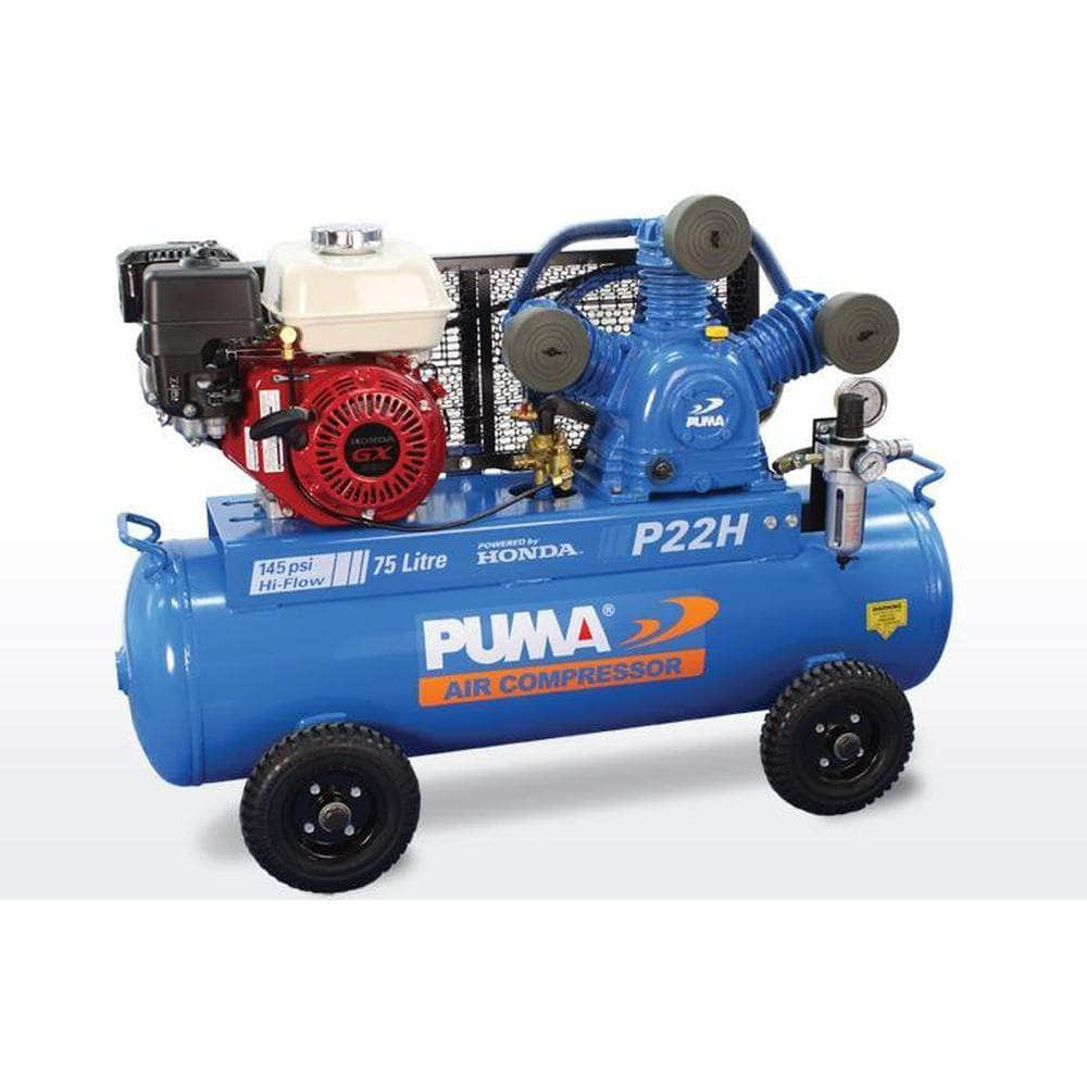 Puma P22H 75L 6.5HP Honda GX200 Petrol Belt Drive Air Compressor