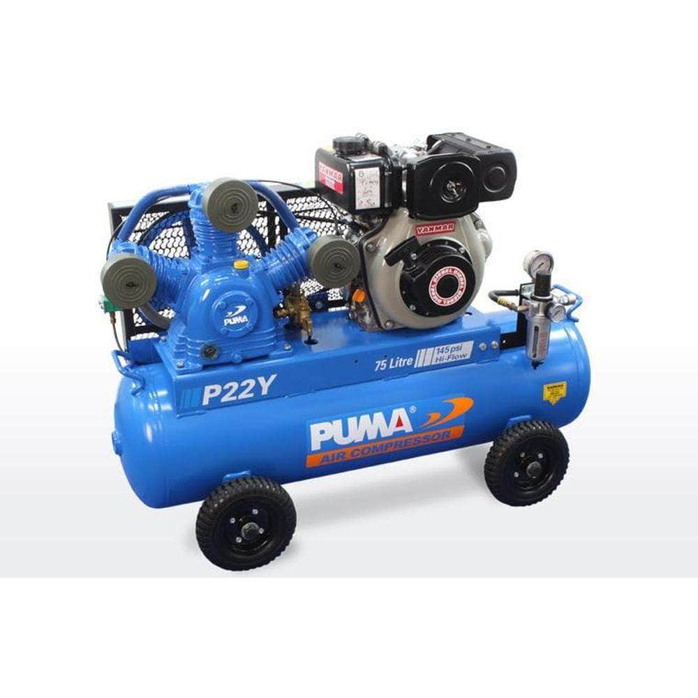 Puma P22Y 75L 4.7HP Yanmar Diesel Belt Drive Air Compressor
