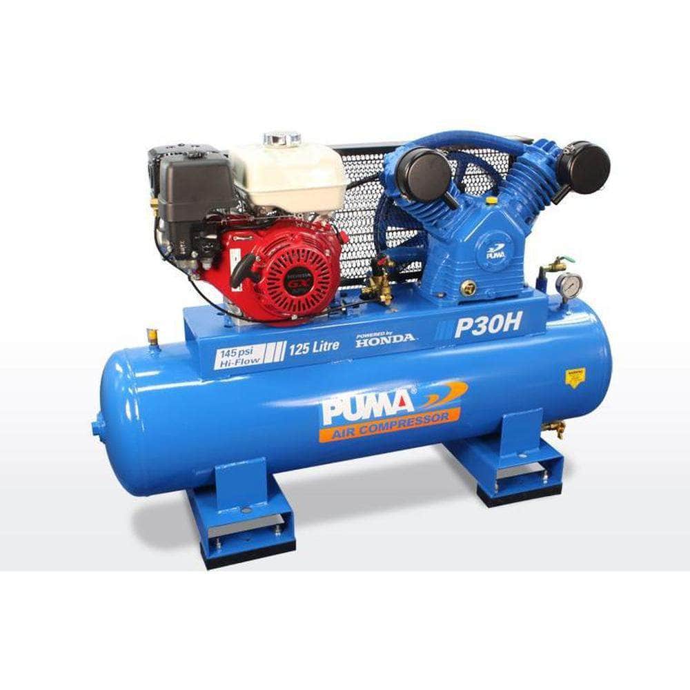 Puma P30H 125L 9.0HP Elecric Start Honda GX270 Petrol Belt Drive Air Compressor