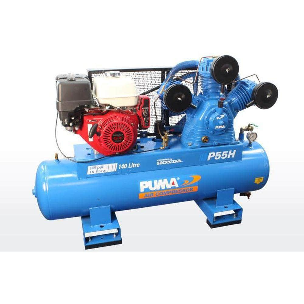 Puma P55H-ES 13.0HP Electric Start Honda GX390 Petrol Belt Drive Air Compressor