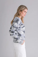 Alashan Cashmere Nadia Cotton Cashmere Pullover in Mineral Camo Style Number LC2015-8019;Women's Cotton Cashmere Blend Sweater;Women's Grey Camo Cotton Cashmere Pullover;Women's Spring Cotton Cashmere Sweater;Women's Online Clothing and Accessories Boutique;Shopbfree;shopbfree.com;Bfree Warwick;Bfree Wyckoff;Bfree_boutique;bfreebabe;MyBfreeStyle
