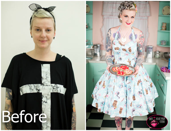 Before and After Sweetheart Pin Up Studio