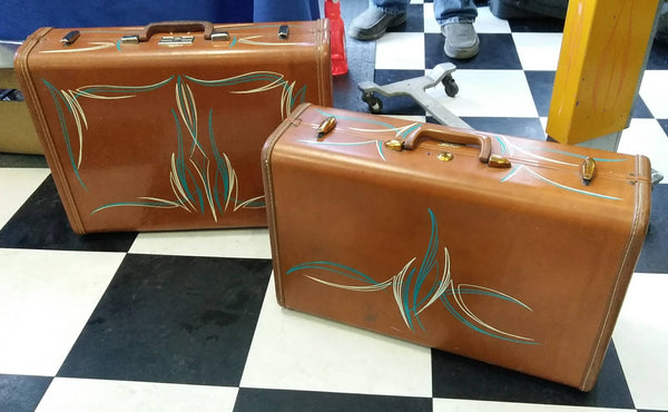 Pinstriped luggage