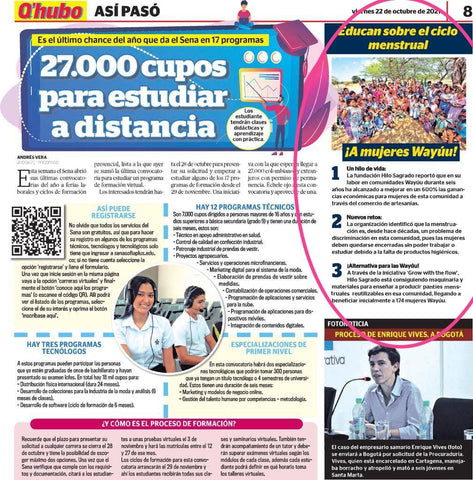 Artículo en el periódico Q'Hubo.