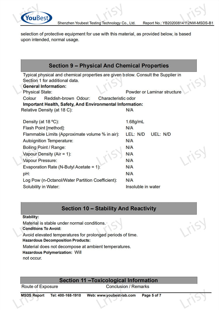 Lrisy Professional Cosmetic Glitter MSDS