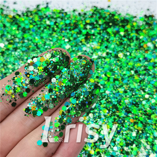 Green Glitter For Craft Tumbler Hair Face Body Ombre Nails Lrisy