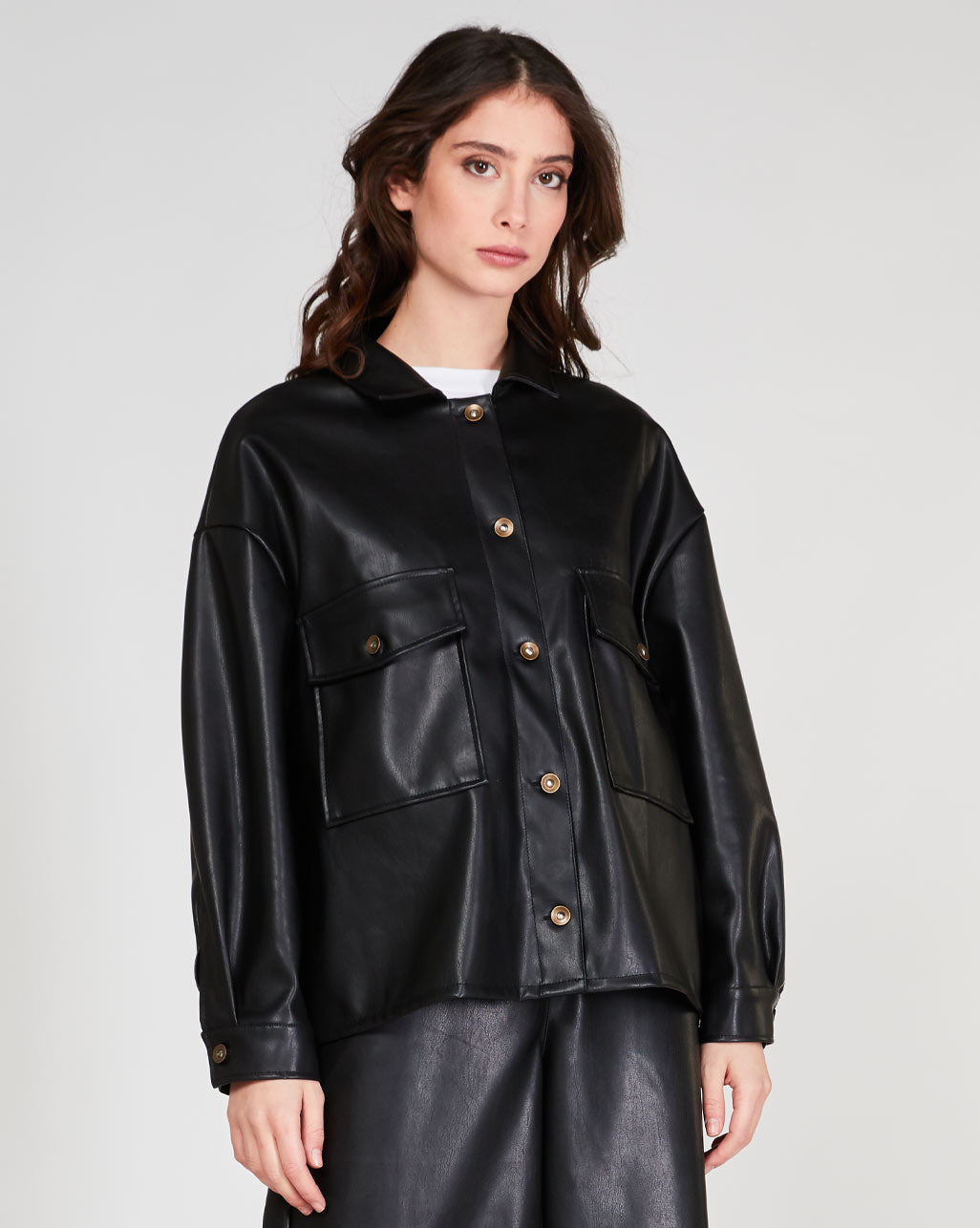 black button up coat