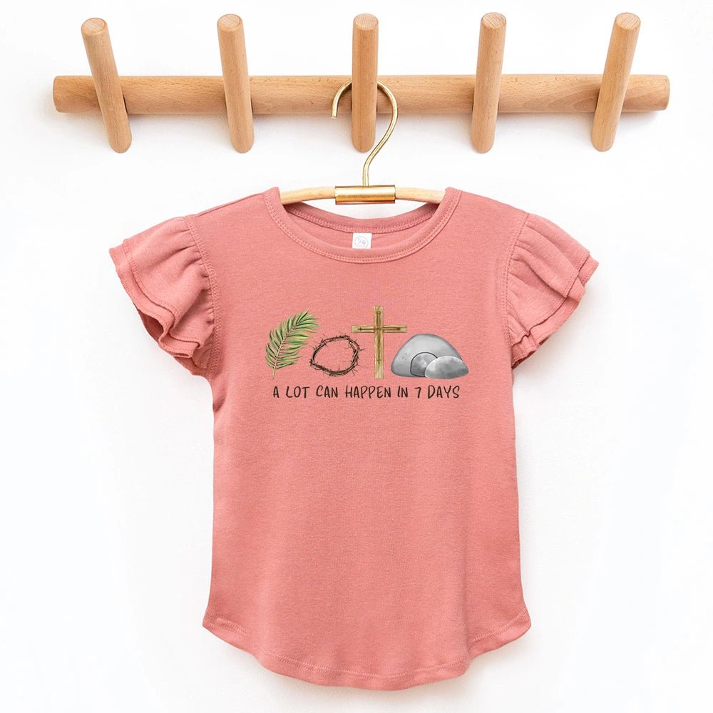 A Lot Can Happen in 7 Days Flutter Sleeve Top