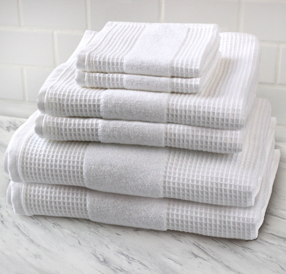 Turkish 6 Piece Bath Towel Set White See below, 1 unit - Fry's