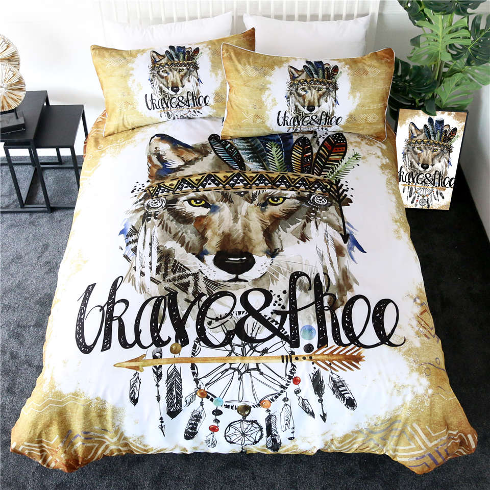 Native American Wolf Dreamcatcher Bedding Set Nativesstuff