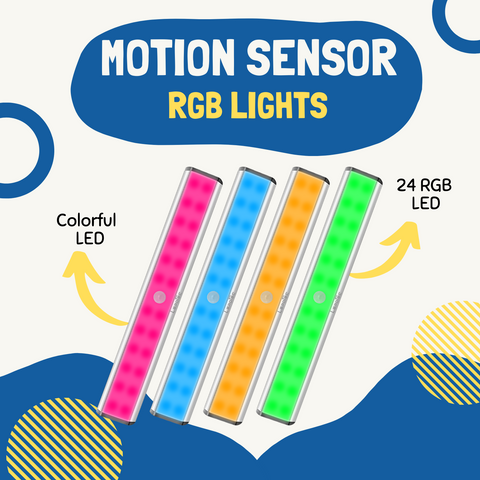 MOTION SENSOR LIGHT 24 LED RGB