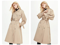 Trench Coat Women Classic Double Breasted Long Women's Coats Trench. 