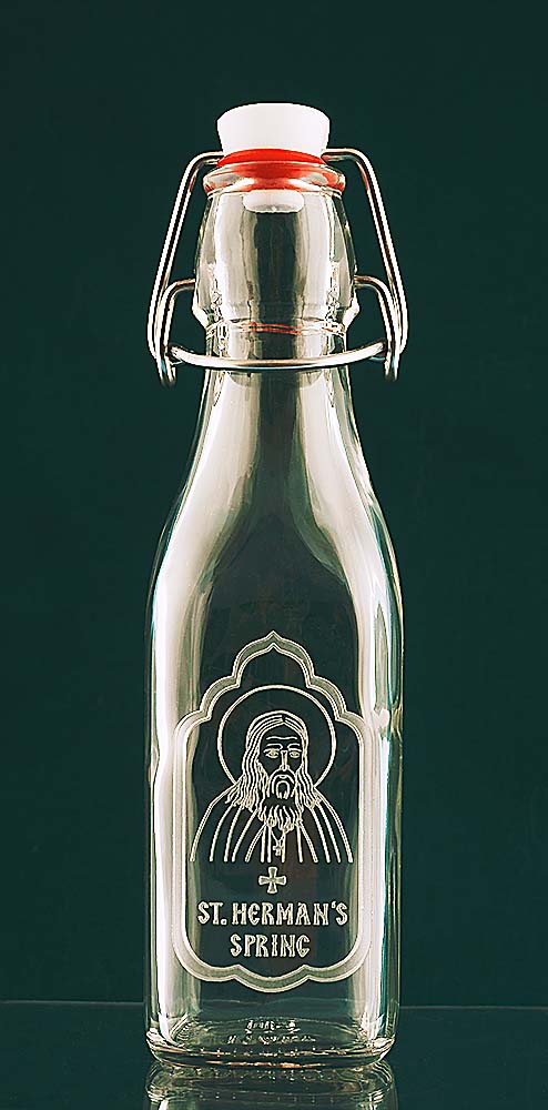 Antique Holy Water Embossed WIth Cross Clear Glass Bottle 4