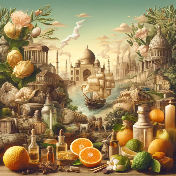 An illustration of the history of bergamot and it's journey from Asia to the West