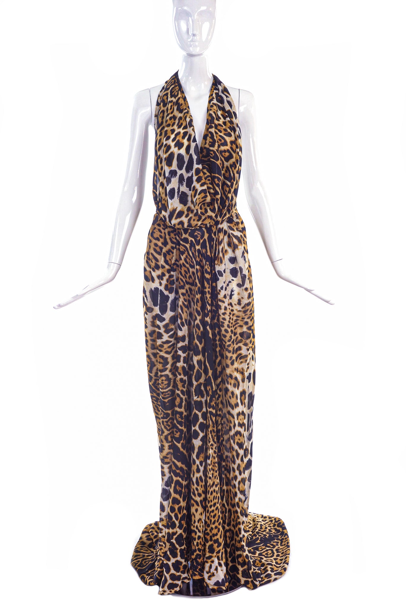 ysl cheetah dress