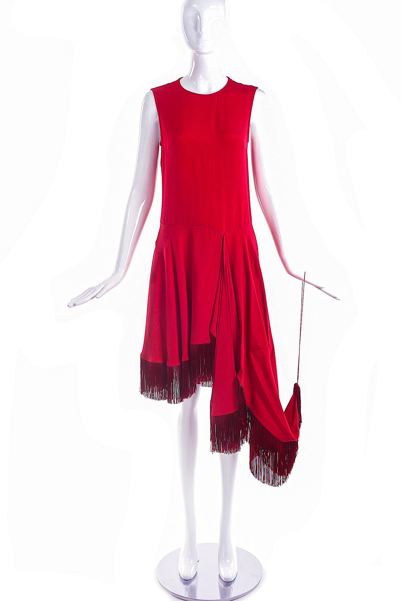Calvin Klein 205W39NYC by Raf Simons Red Asymmetrical Dress with Fring –  PauméLosAngeles