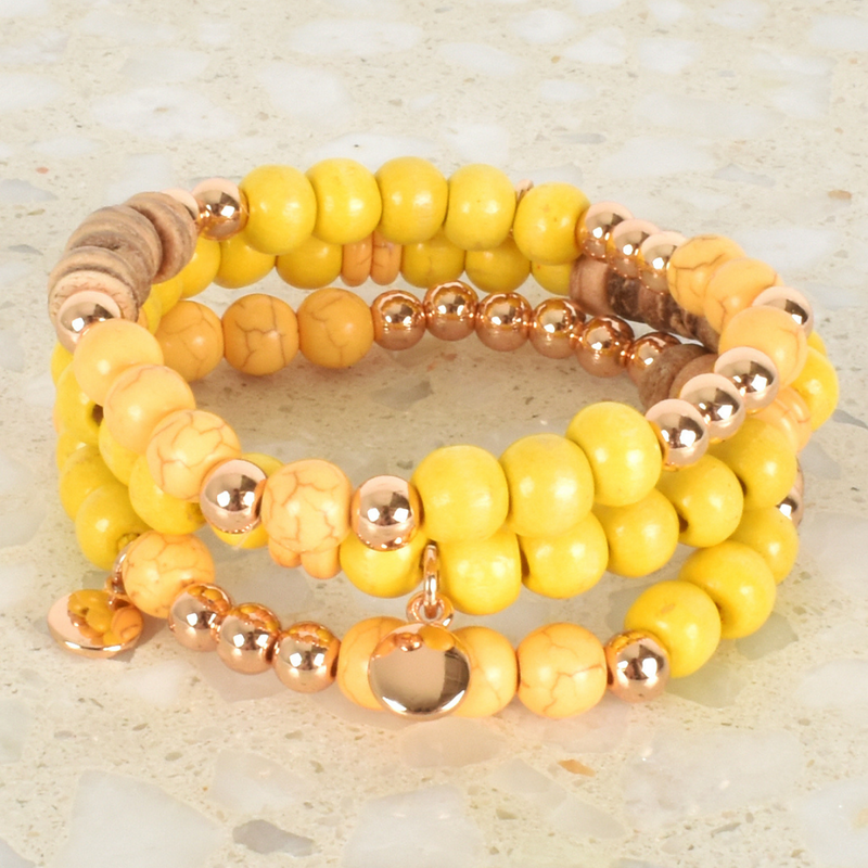Mixed Multi Strand Bracelet (Yellow)