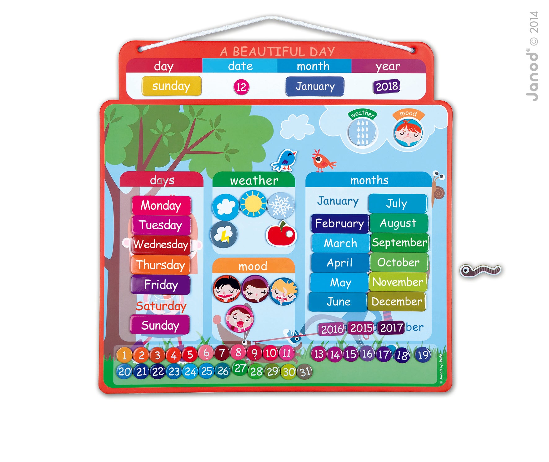 Magnetic Calendar - Janod - Let the Children Play Toyshop