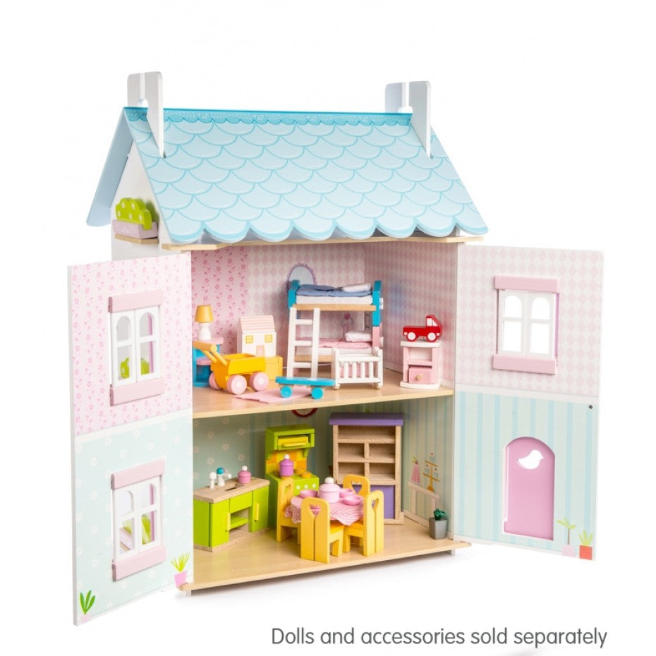 pink and blue dollhouse