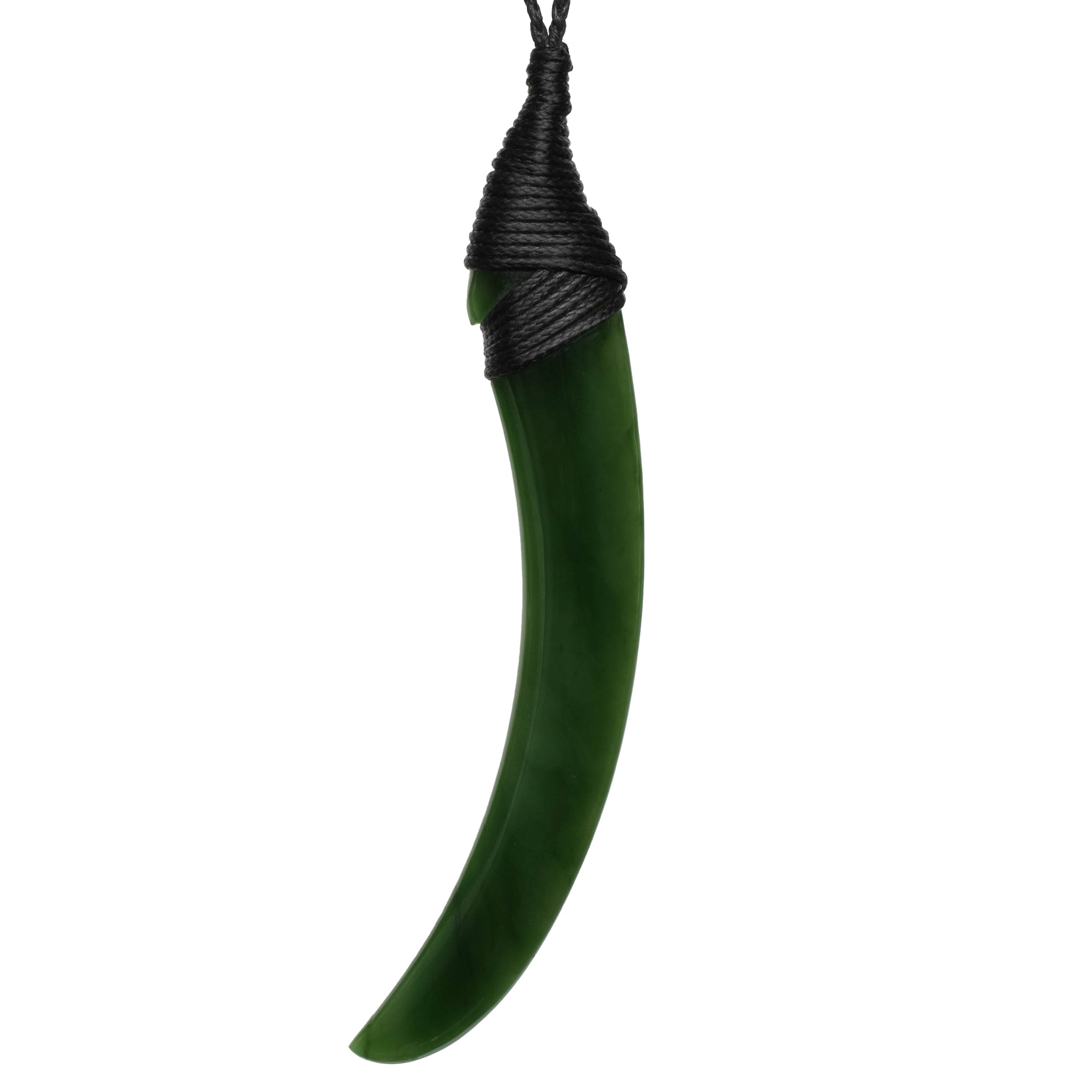 New Zealand Jade Slender Polished Niho Pendant