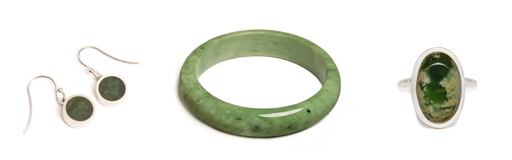 greenstone earrings, greenstone bangle, greenstone ring