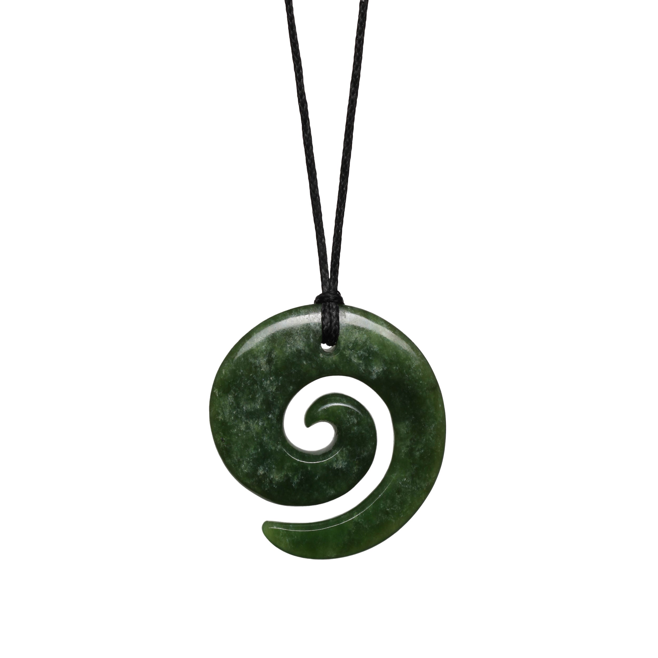 New Zealand Greenstone Open Koru Necklace