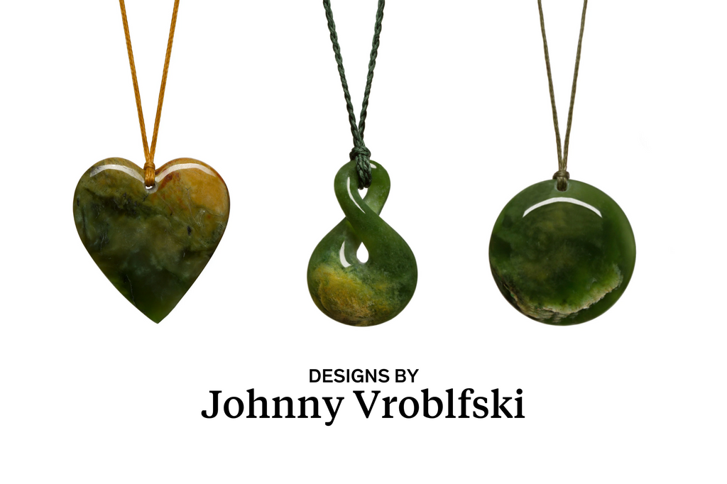 greenstone necklaces by Johnny vroblfski