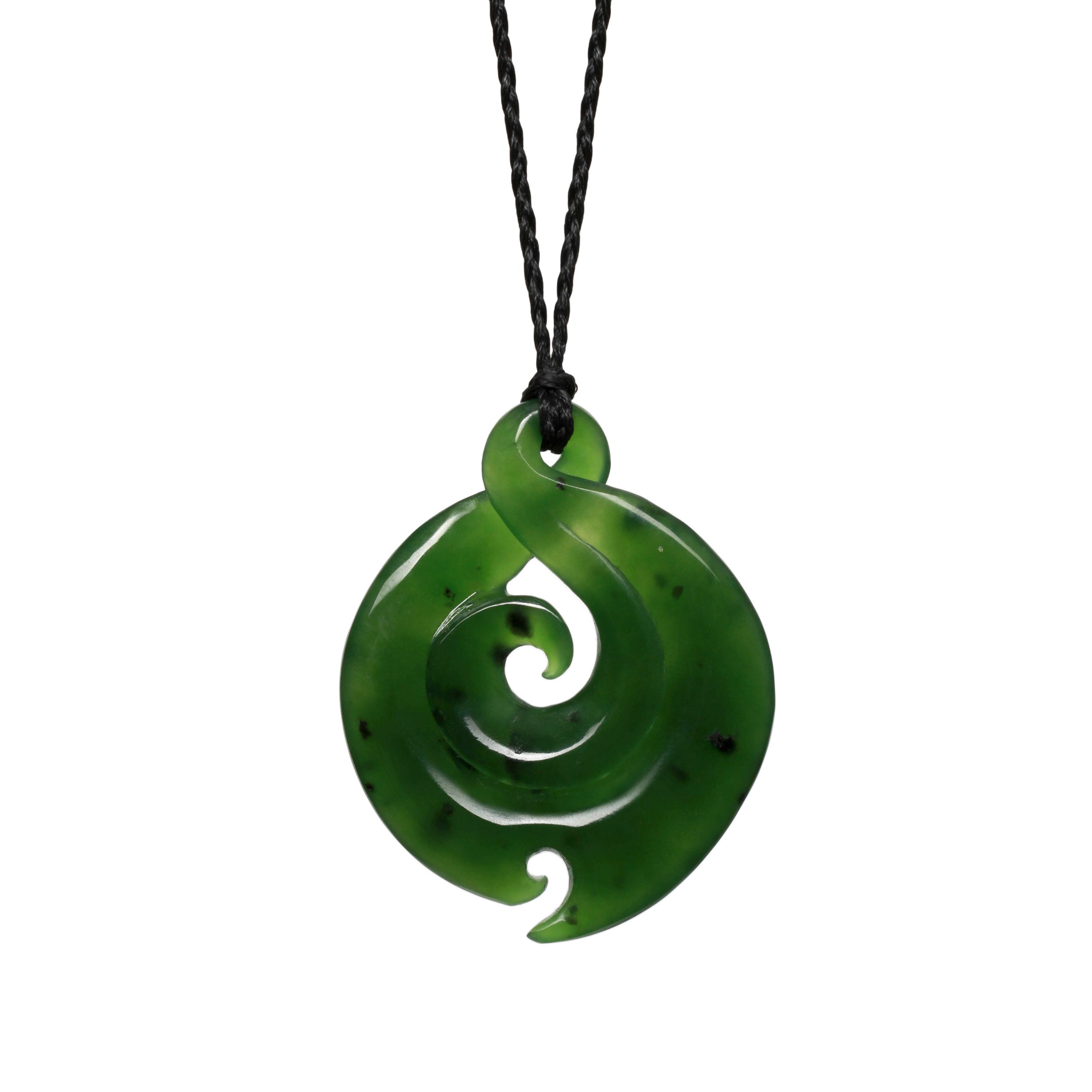 New Zealand Pounamu Twist with Two Korus | Mountain Jade NZ