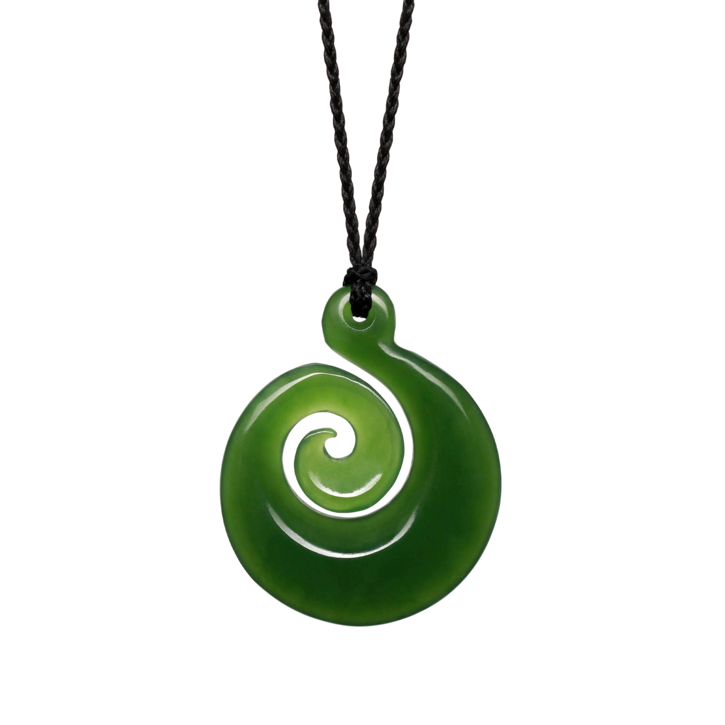 New Zealand Jade Open Koru Pendant